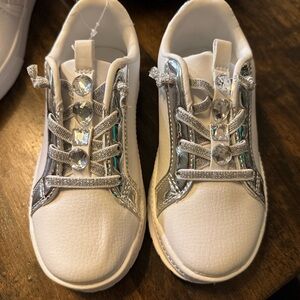 NWT Carter's White and Silver Kids Sneakers